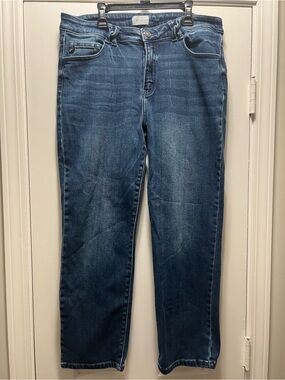 KanCan Women's Straight Leg Jeans - Dark Blue Wash